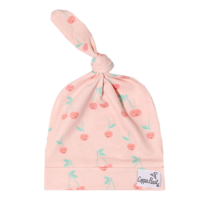 Copper Pearl Newborn Top Knot Hat