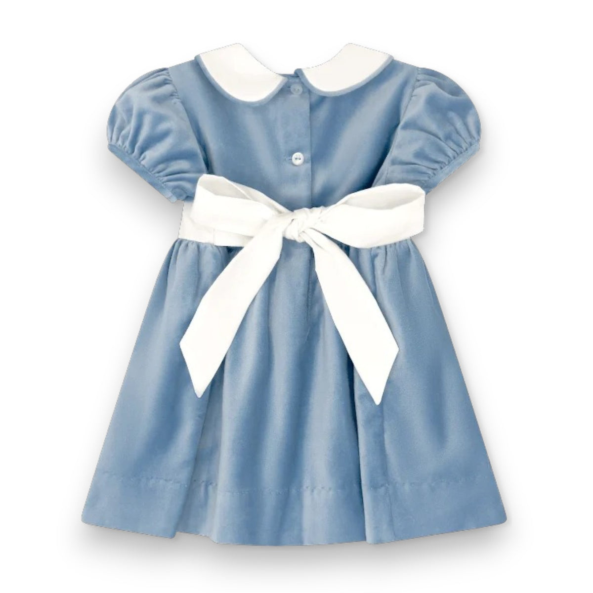 Lullaby Set Beaufort  ElenorDress Blue Velvet, White Woven Collar & Pleated Band