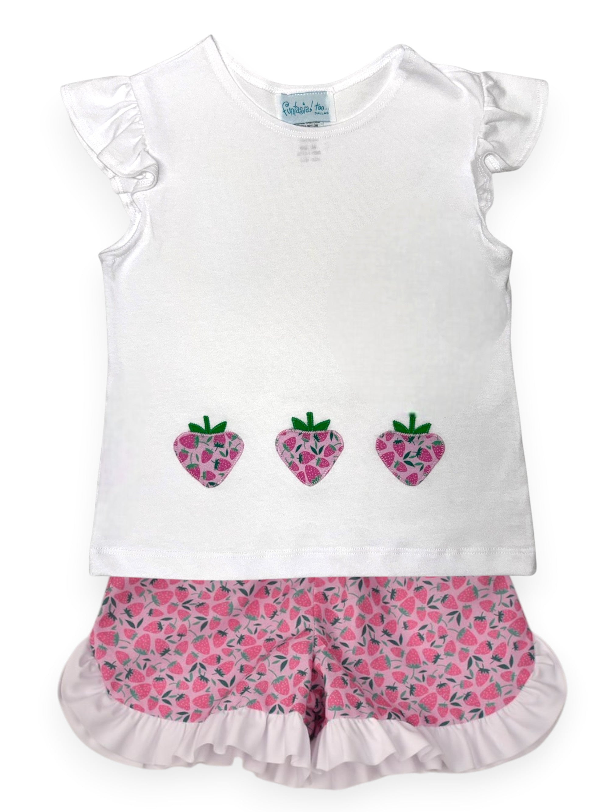 Funtasia Too Strawberries Angel Sleeve Tee & Ruffle Shorts 77000/77025 5303