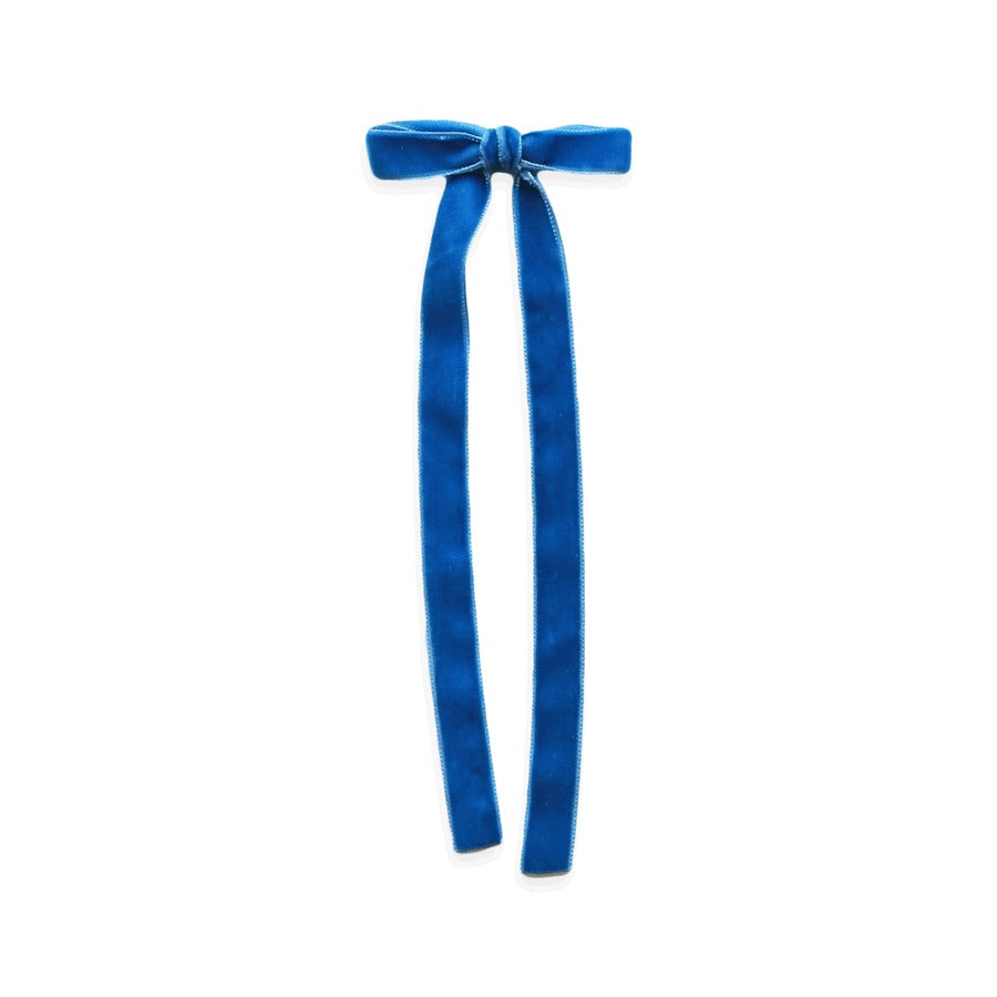 Eva's House Velvet Long Tail Bow Snap Clip 5207