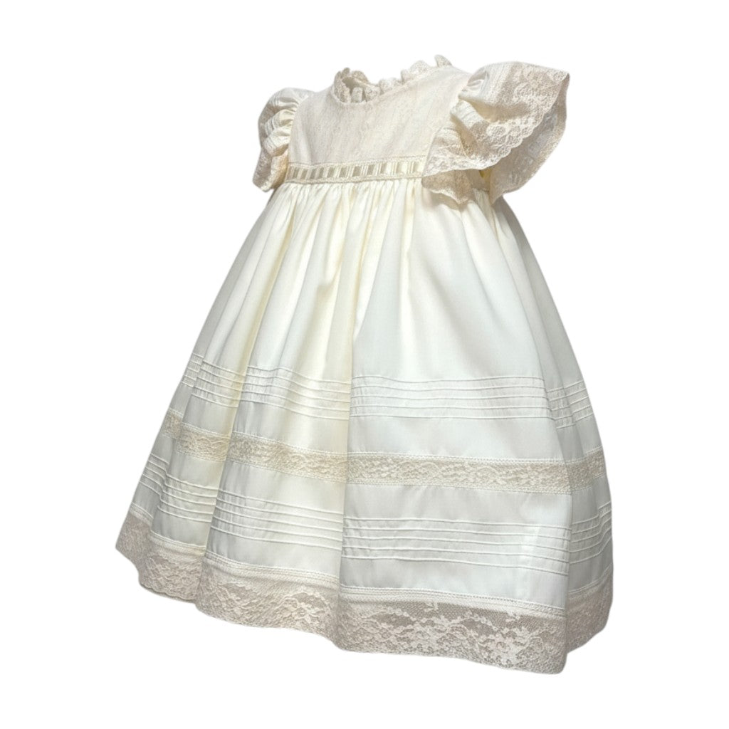 Treasured Memories Ecru Dress W/Ecru Lace & Ecru Ribbon, Lace Insertion 5605 5110
