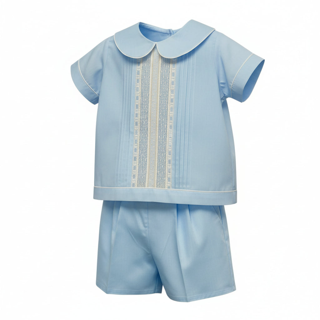 Treasured Memories Blue/Ecru Button On Short Set S2699 5212