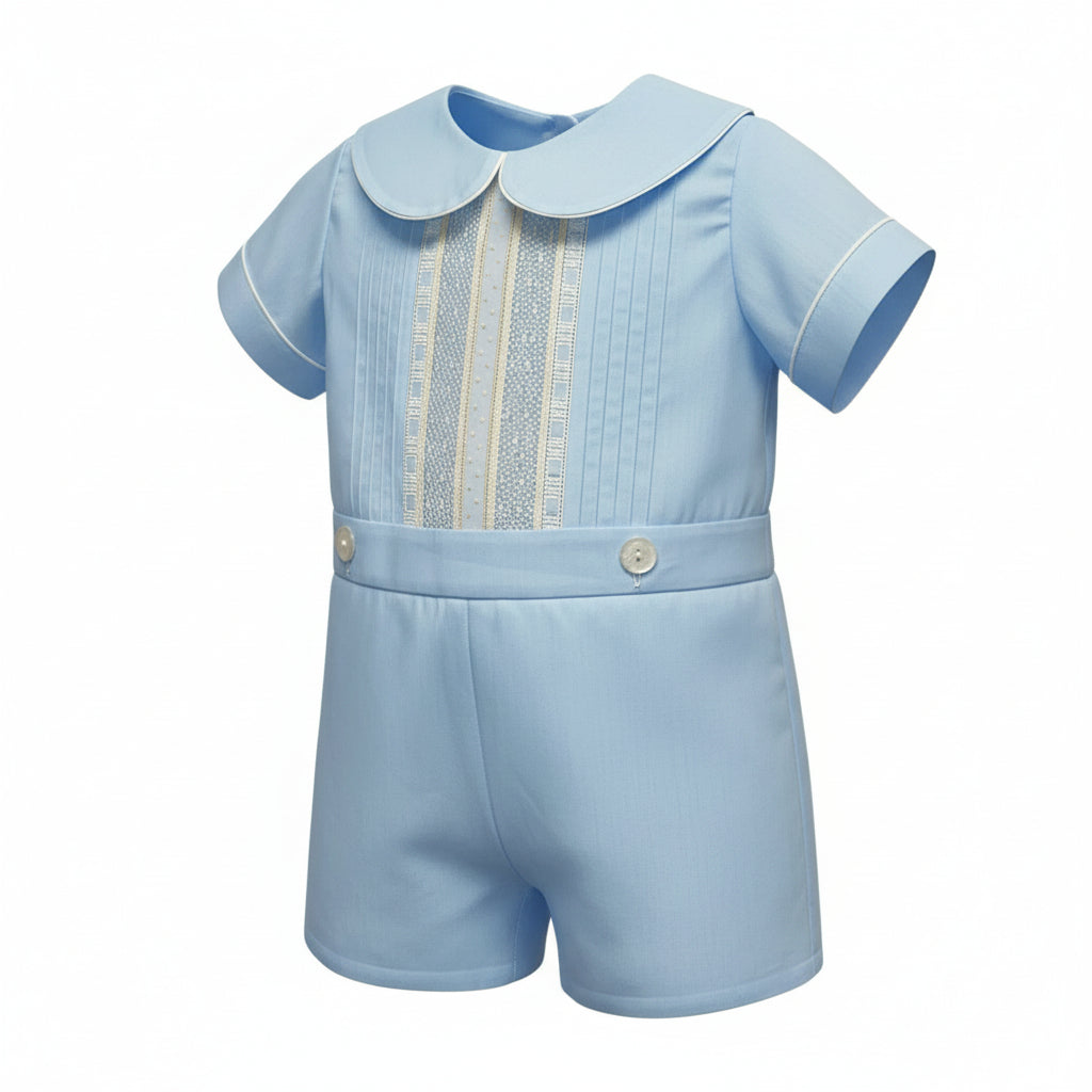 Treasured Memories Blue/Ecru Button On Short Set S2699 5212