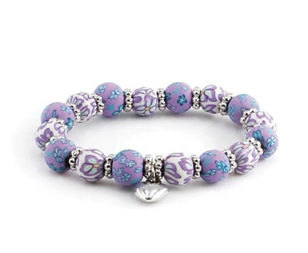 My Fun Colors Clay Bead with Heart Charm Light Purple