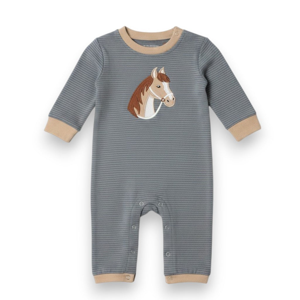 Millie Jay Horse Applique Boys Romper 543