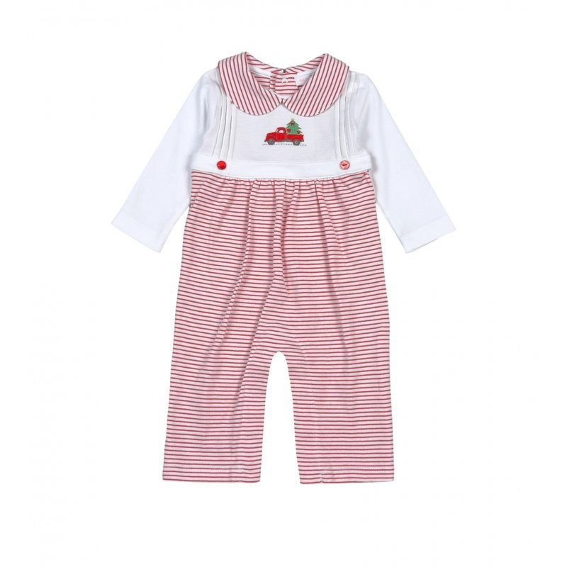 Baby Loren Red Christmas Truck Hand Emb Romper XMT-034 5309