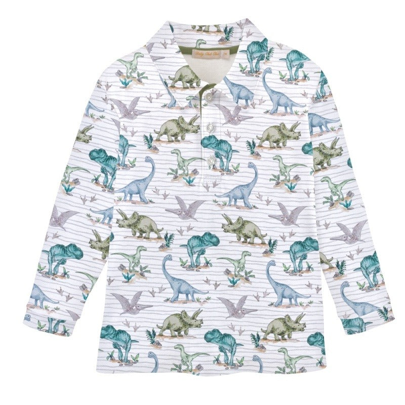 Baby Club Printed Long Sleeve Collared Tee 5208