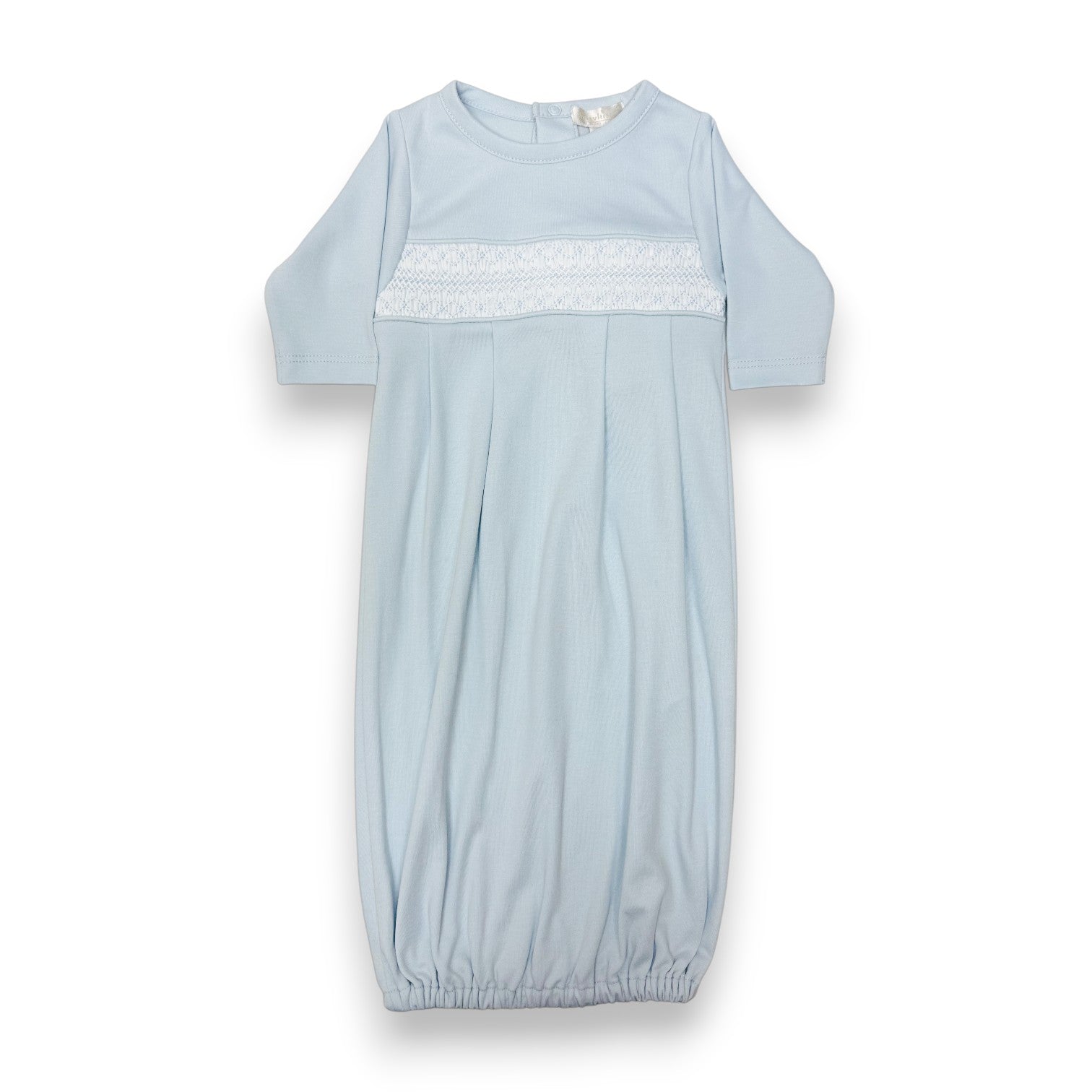 Kissy Kissy Basic CLBCharm Sack W/Hand Smocking White/Blue KBW04498N