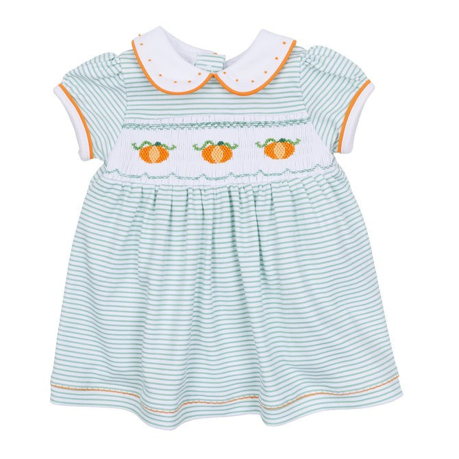 Magnolia Baby Lil' Pumpkin Classic Dress Set Smocked S/S 2477-662 Celery 5208
