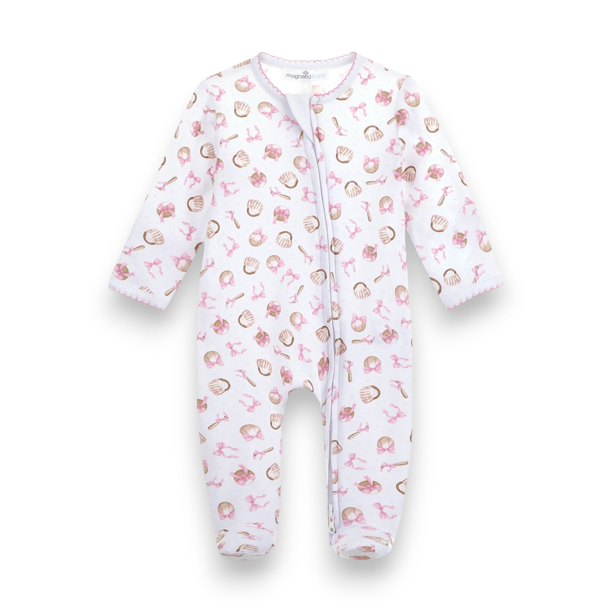 Magnolia Baby Precious Lil' Sluggers Printed Zip Footie 2997-423P