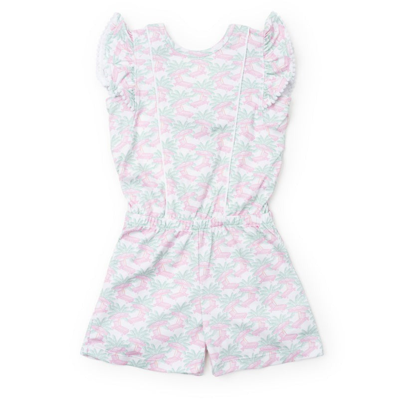 Lila & Hayes Rae Girl's Romper Poolside Palms LH-R26-RAE-POOlP 5212