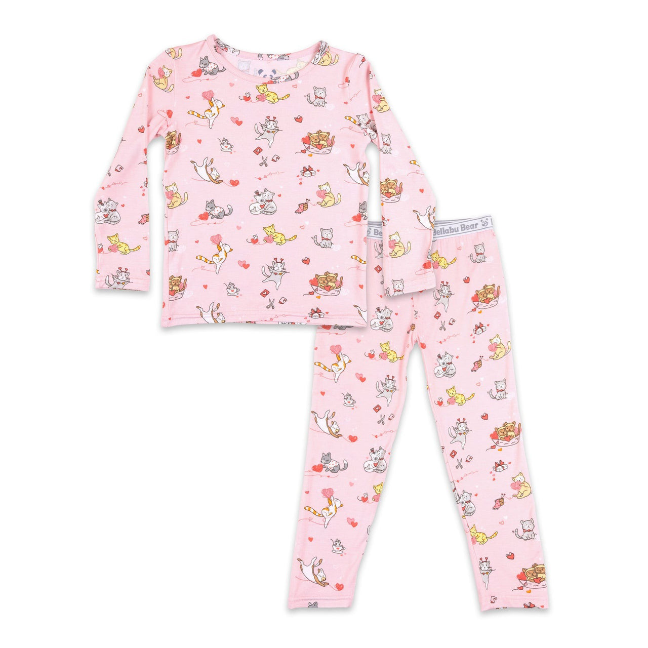 Bellabu Bear Valentine Kittens Bamboo Kids Pajama 5208