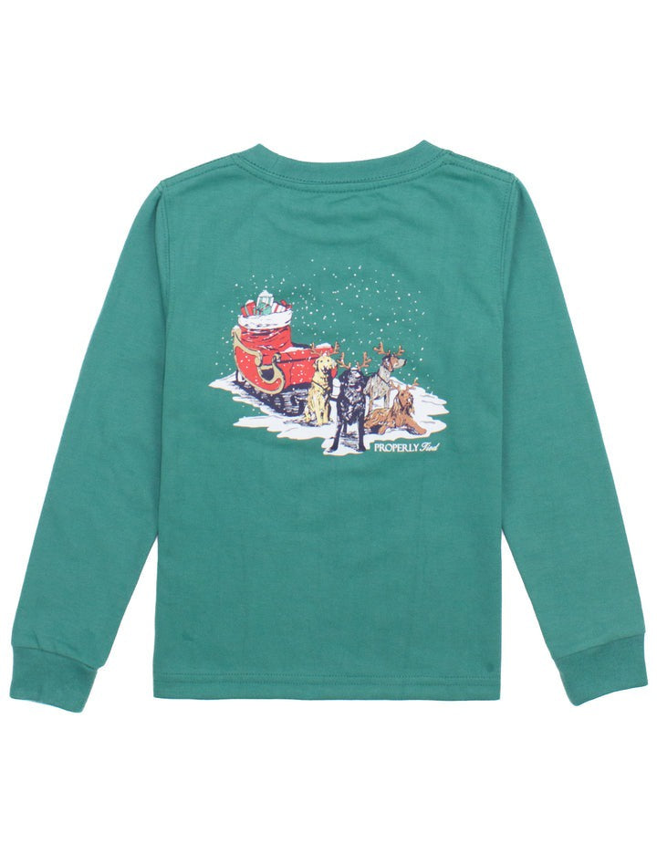 Properly Tied Boys Sleigh Dogs LS Teal LDG0134-TEA 5110