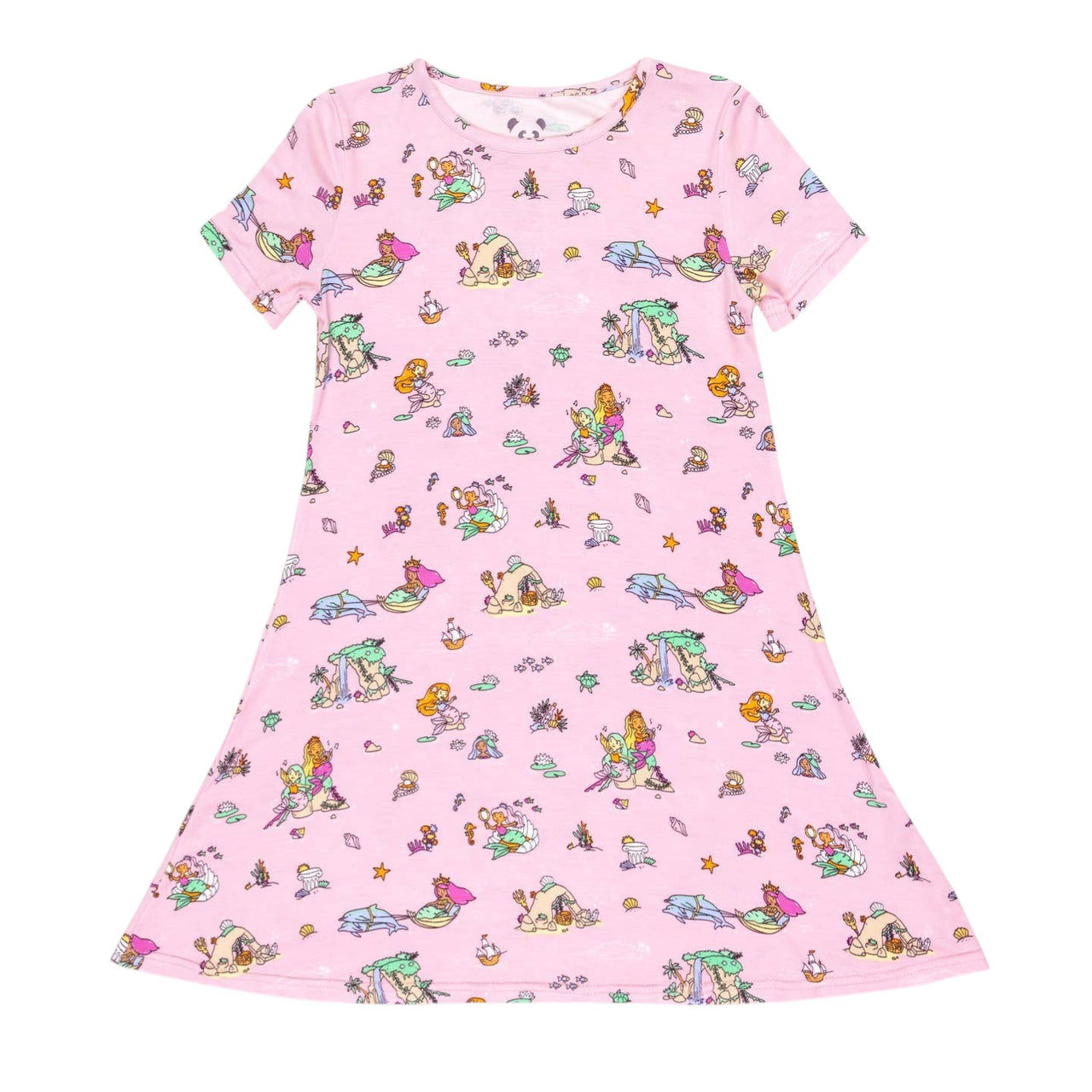 Bellabu Bear Mermaid Lagoon Bamboo Girls' Short Sleeve Dress BB1P03D4510 5301