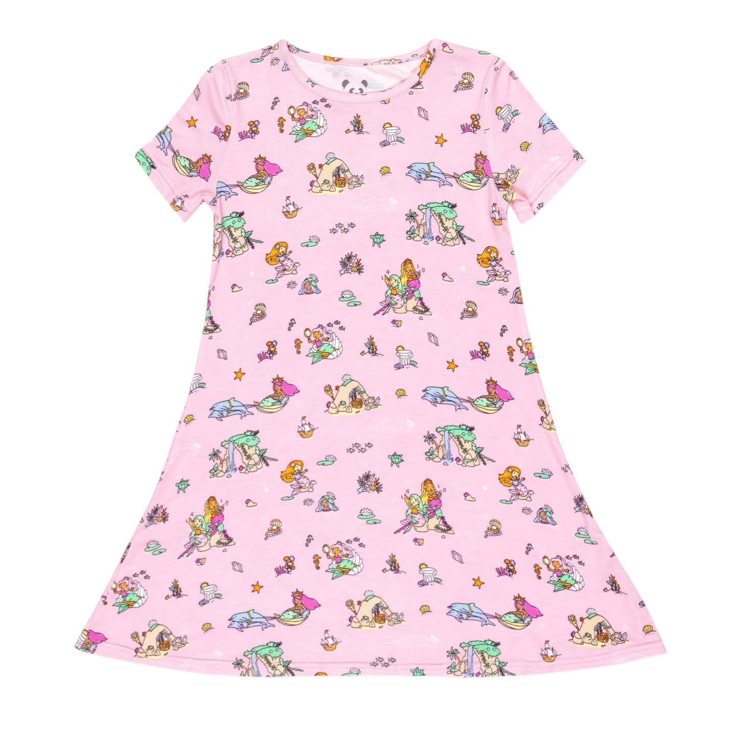 Bellabu Bear Mermaid Lagoon Bamboo Girls' Short Sleeve Dress BB1P03D4510 5301