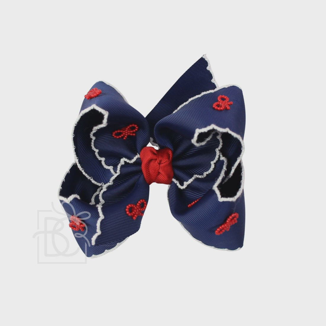 Beyond Creations Embellished Crochet Edge Bow with Pearl Bows