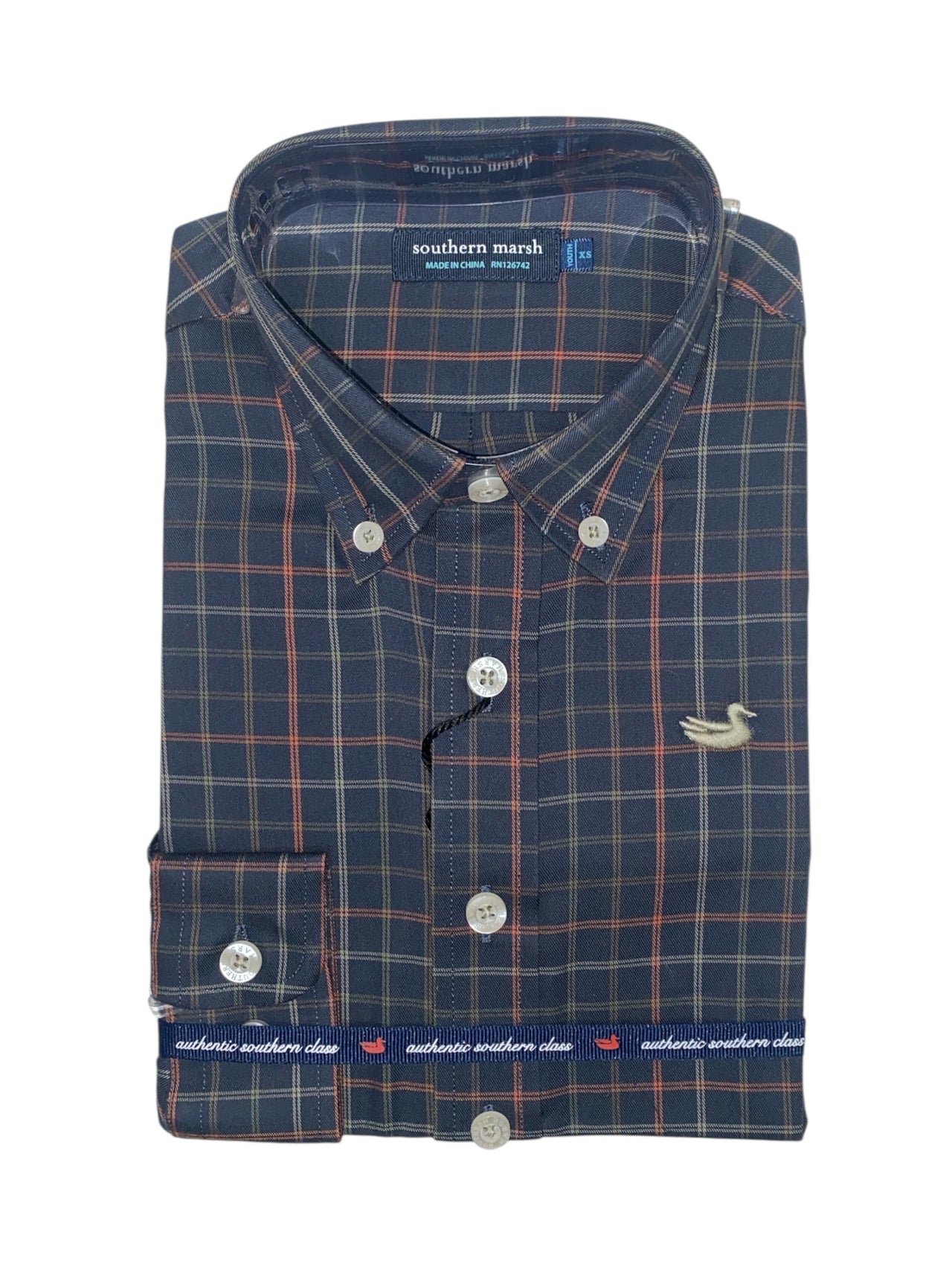 Southern Marsh Youth Chateau Windowpane Dress Shirt 5207