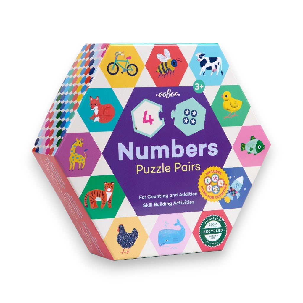 Eeboo Numbers Hexagon puzzle pairs