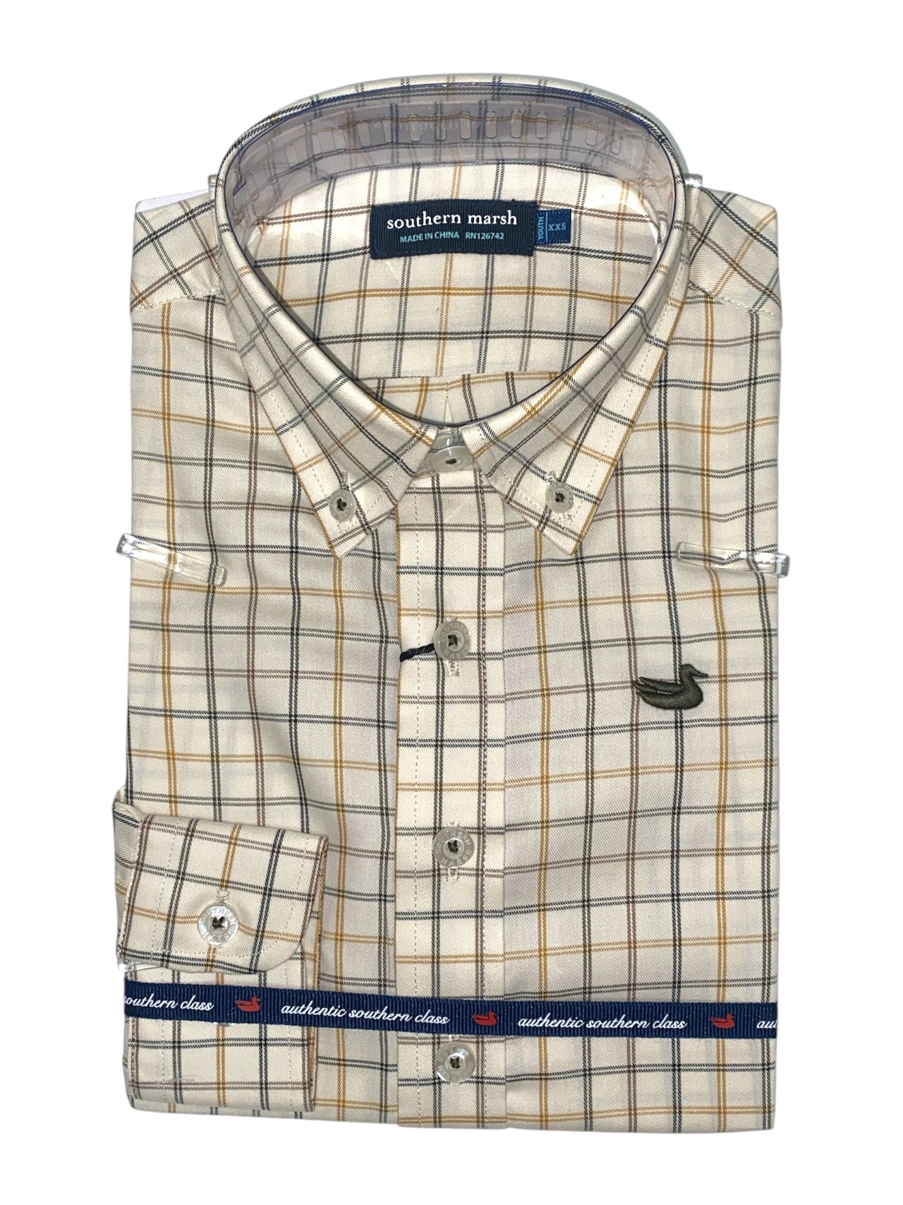 Southern Marsh Youth Chateau Windowpane Dress Shirt 5207