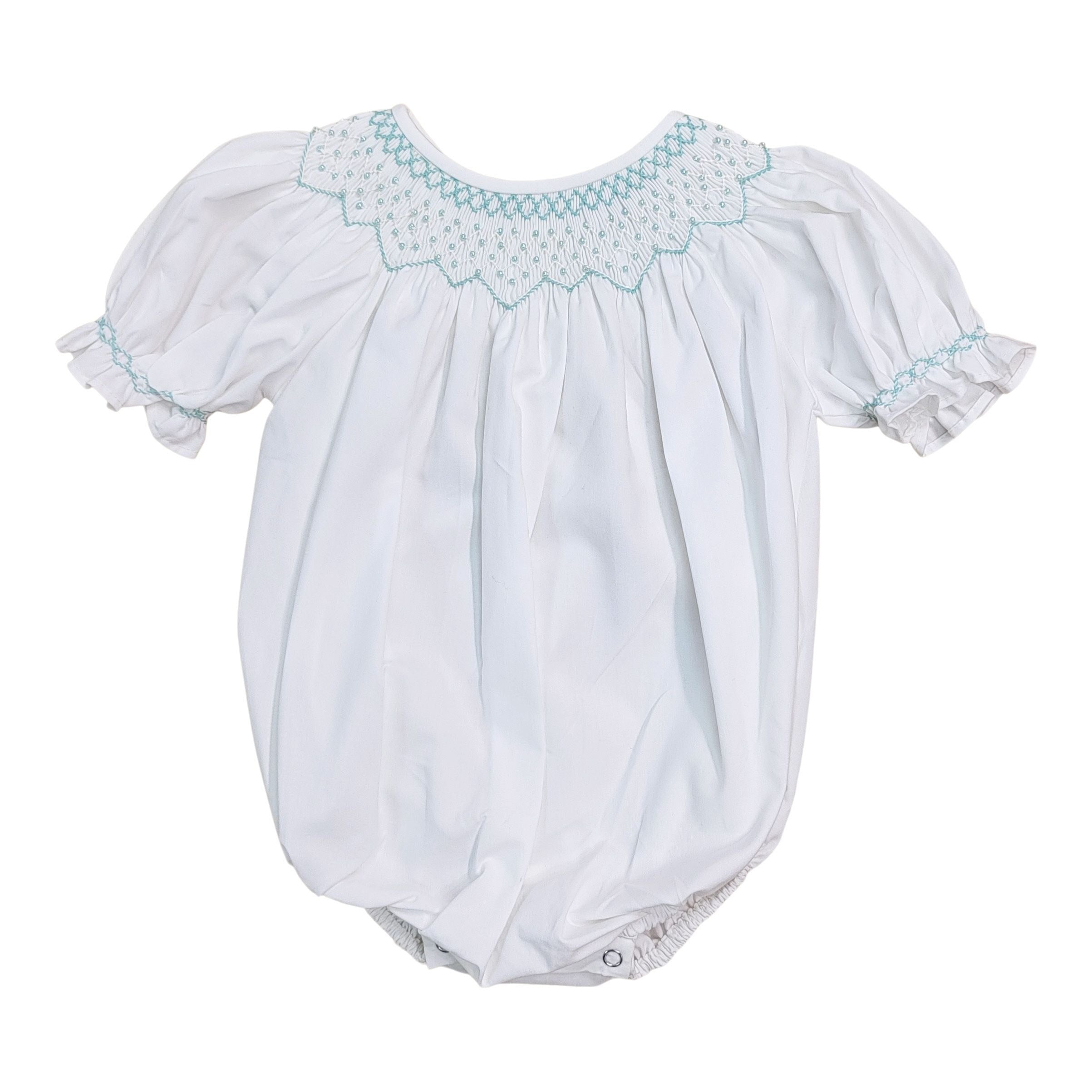 Sweet Dreams Cathy Mint Pearl Smocked White Bubble MT90M-GB 5202