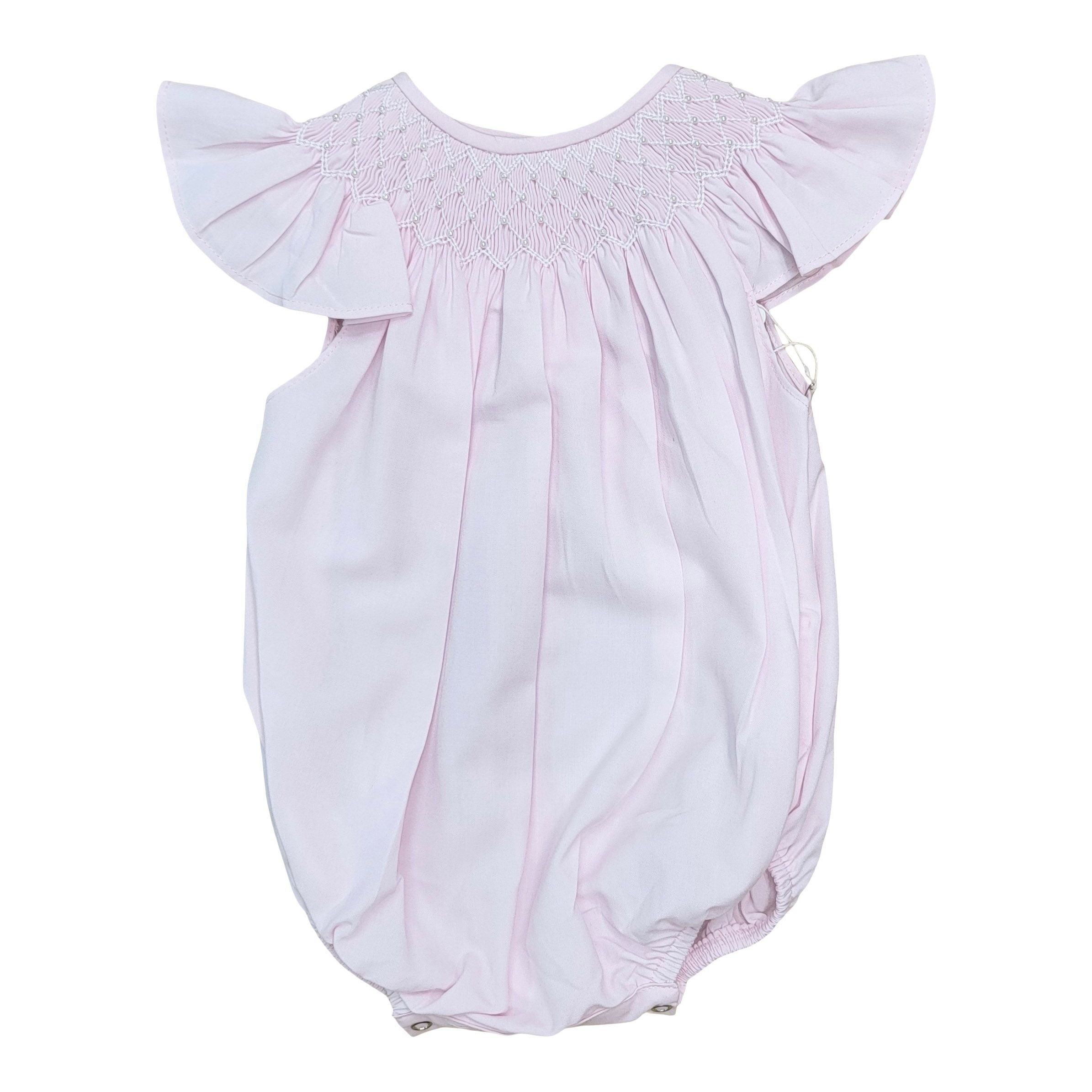 Sweet Dreams Catherine Pearl Pink Smocked Bubble MT26PM 5202