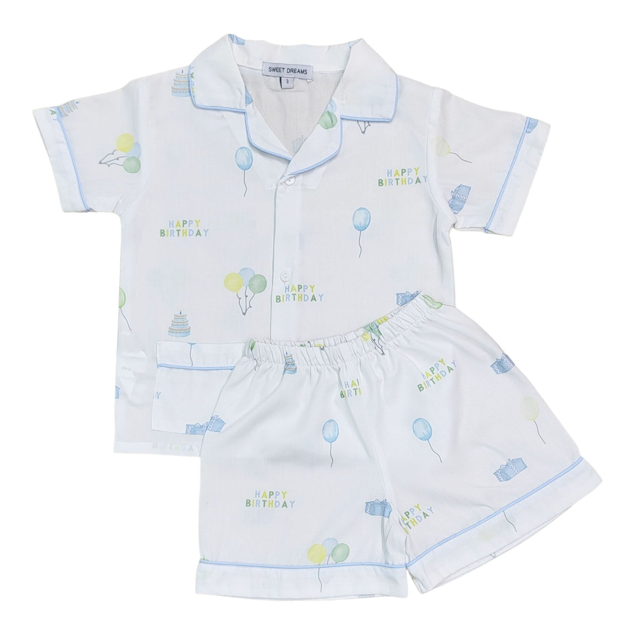 Sweet Dreams Happy Birthday Print Boys Pajamas PJ237 5203