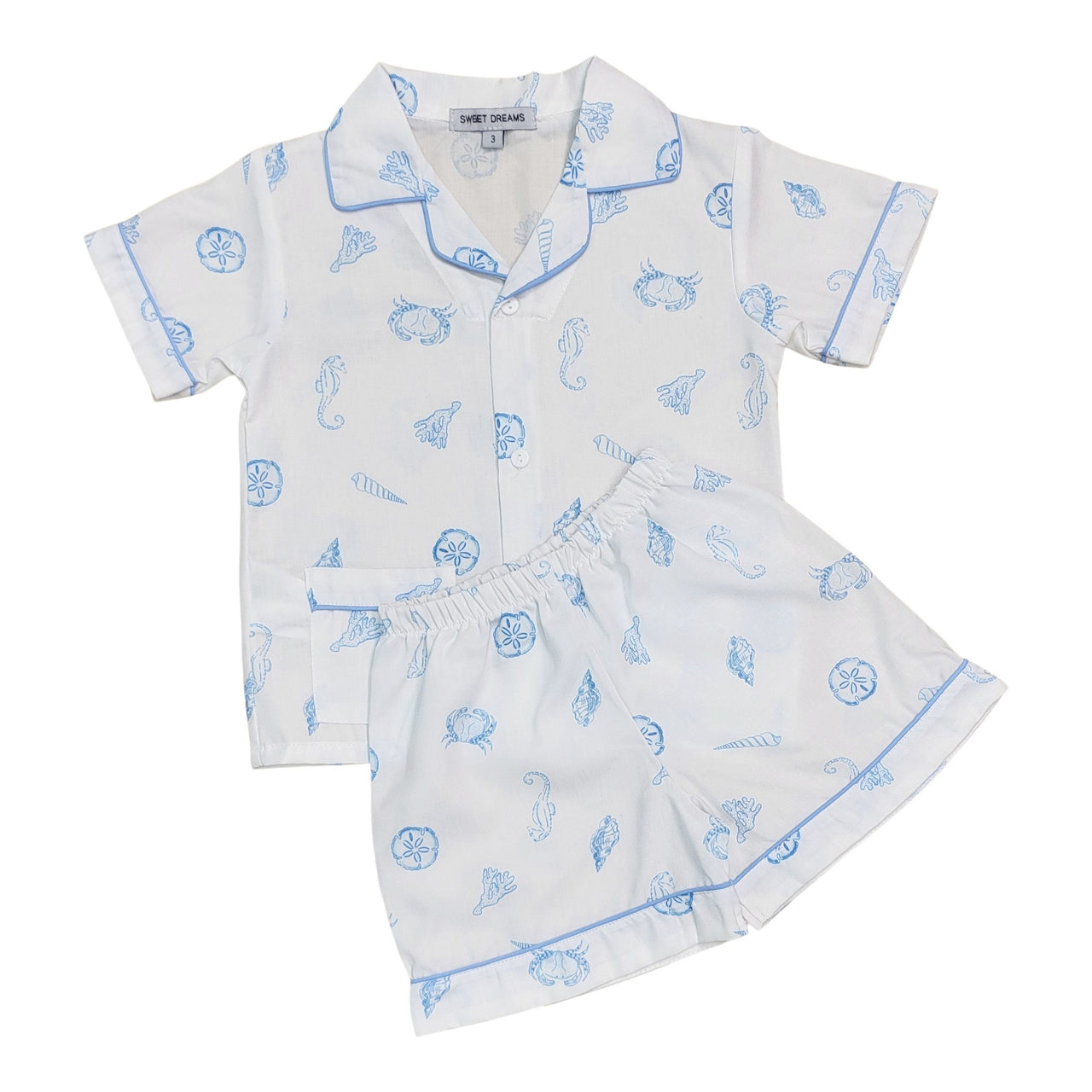 Sweet Dreams Blue Print Sea Life Pajamas PJ242 5203