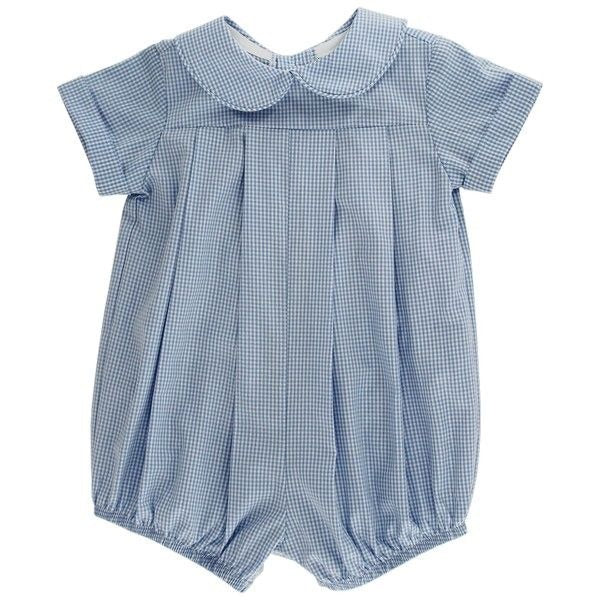 Bailey Boys Blue Microcheck Dressy Bub Short 25209-DBS 5112