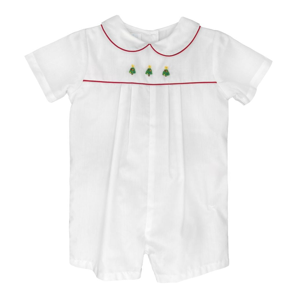 Petit Ami 3 Tree Embroidered Boy Romper White/Red  5742/5842 5211