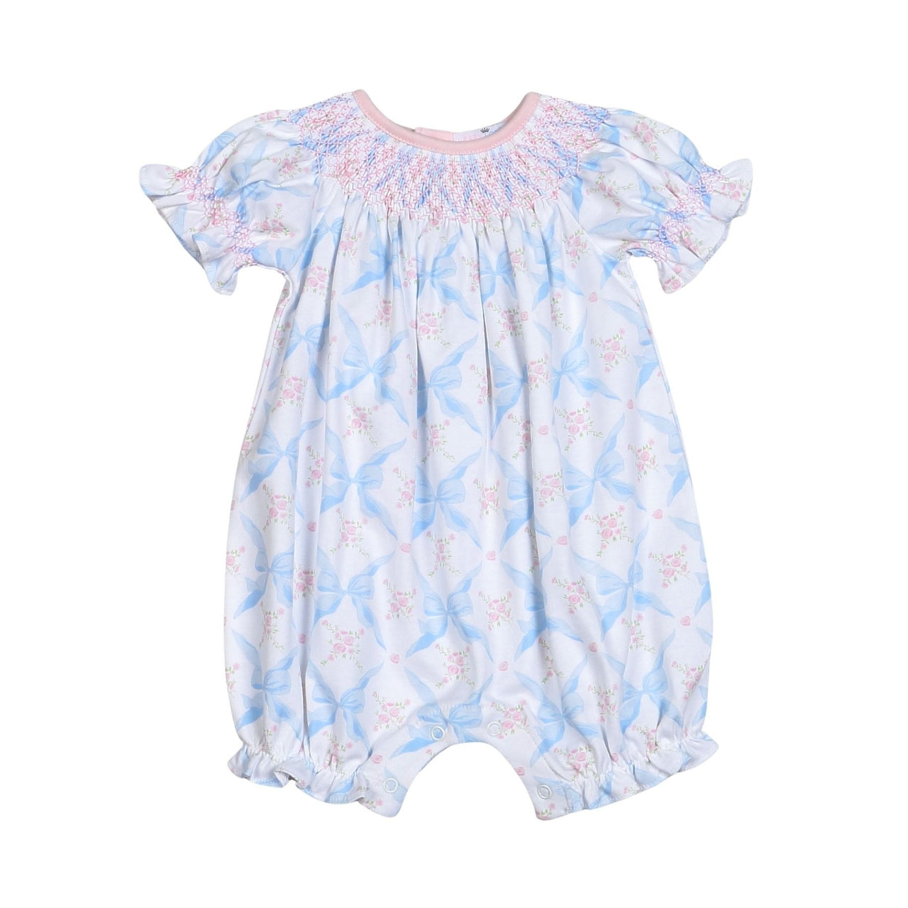 Baby Loren Blue Bows Pima Hand Smocking Sun Bubble BBW-530 5201