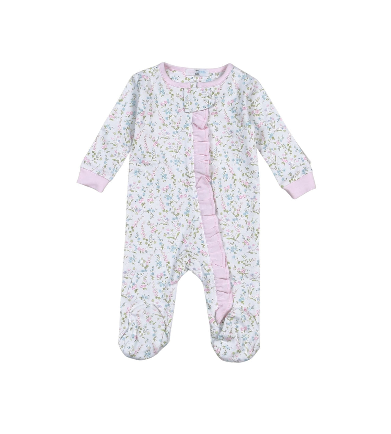 Baby Loren Vivian Floral Pima Zipper Footie VIV-114 5207