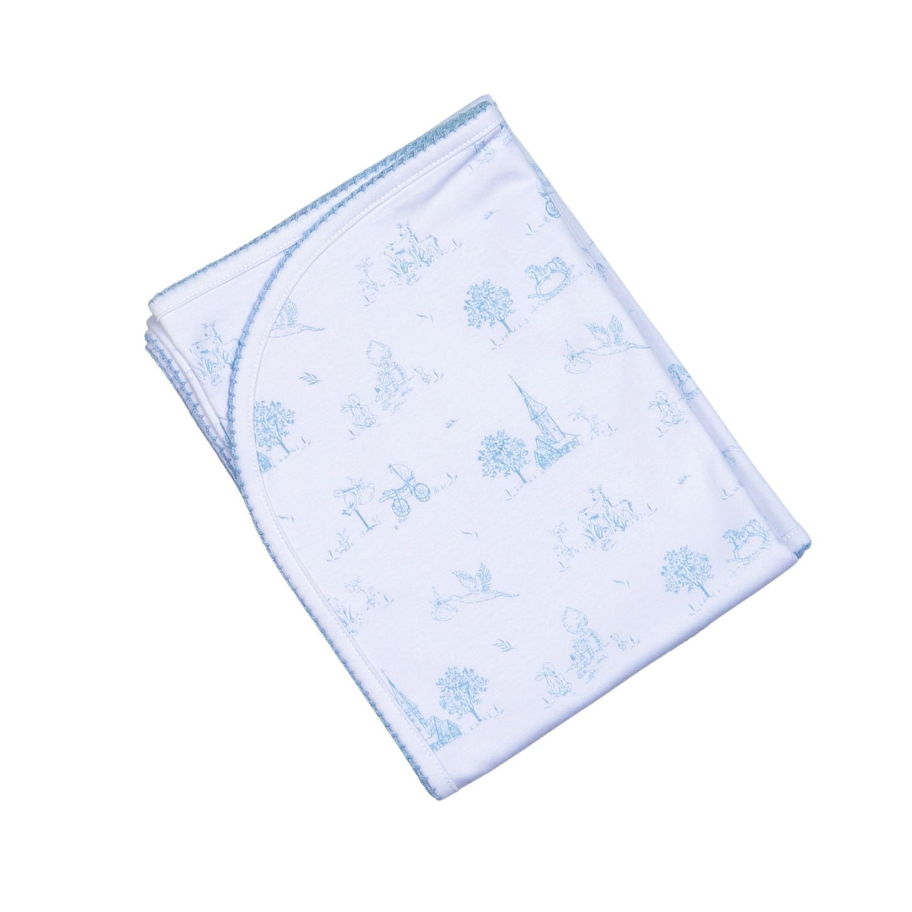 Baby Loren Blue Baby Toile Pima Receiving Blanket BTI-016 5201