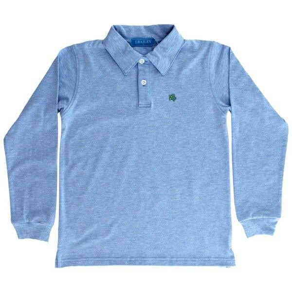 J. Bailey L/S Polo Heathered Blue 1000-Harry-19 5207