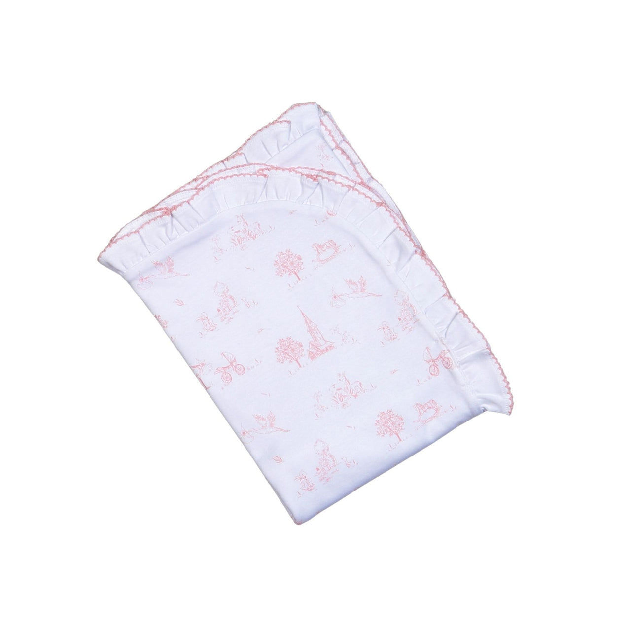 Baby Loren Pink Baby Toile Pima Receiving Blanket BTI-316 5201