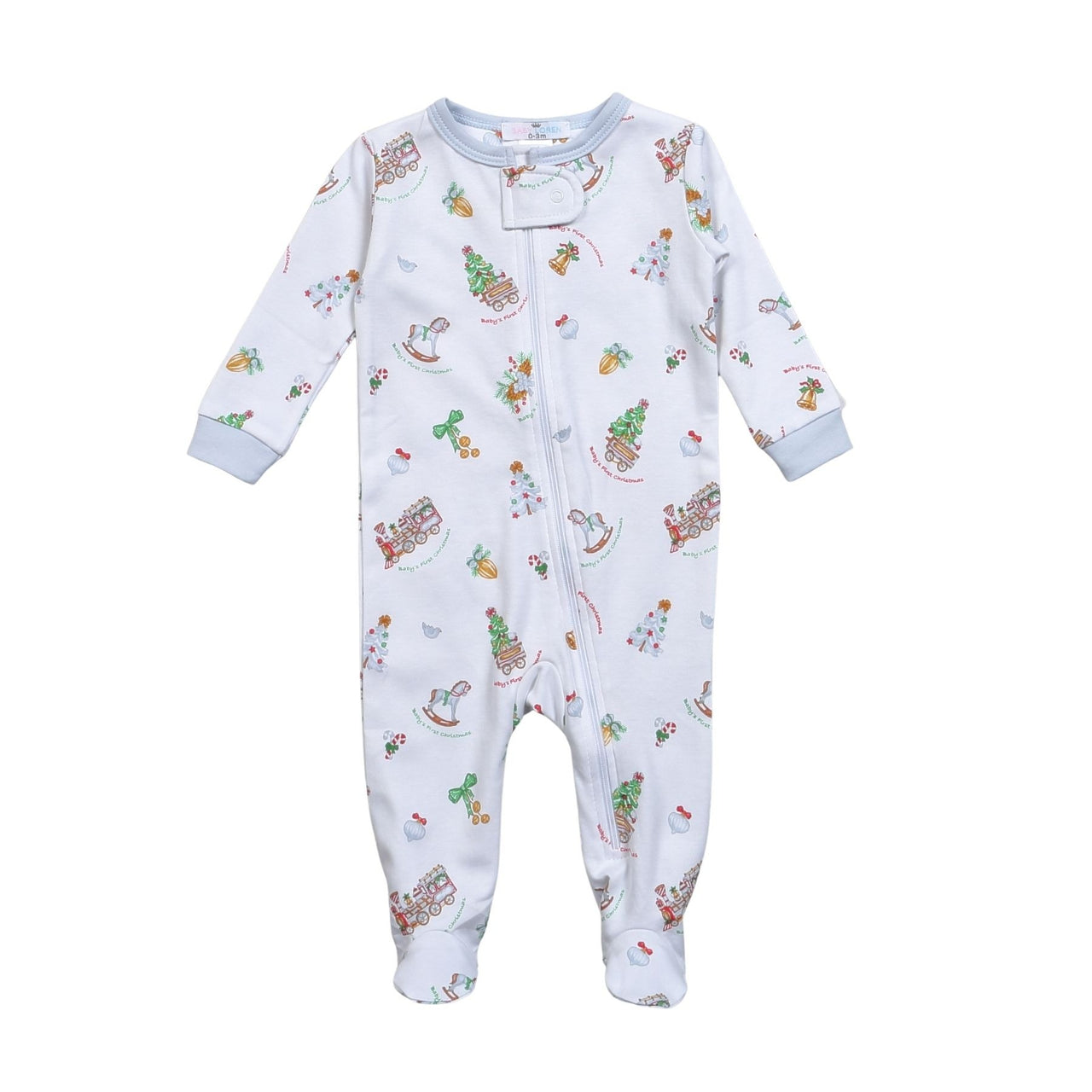 Baby Loren Baby's First Christmas Pima Zipper Footie BFX-399 5108