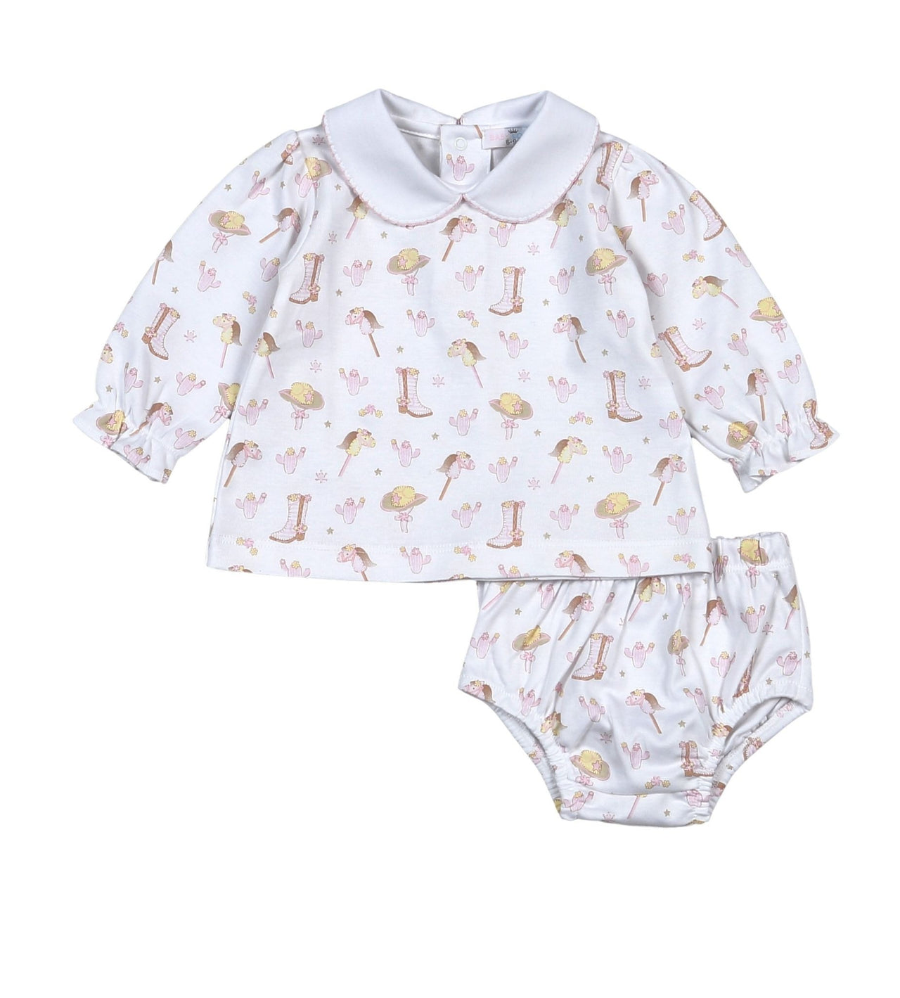 Baby Loren Howdy Baby Pima Diaper Cover Set 5207