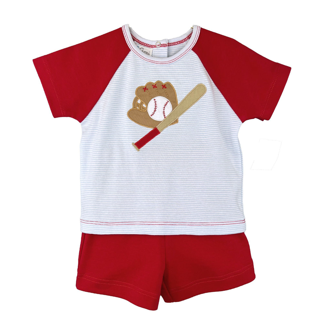 Petit Ami Baseball Glove, Bat & Ball Short Set 6723 5202