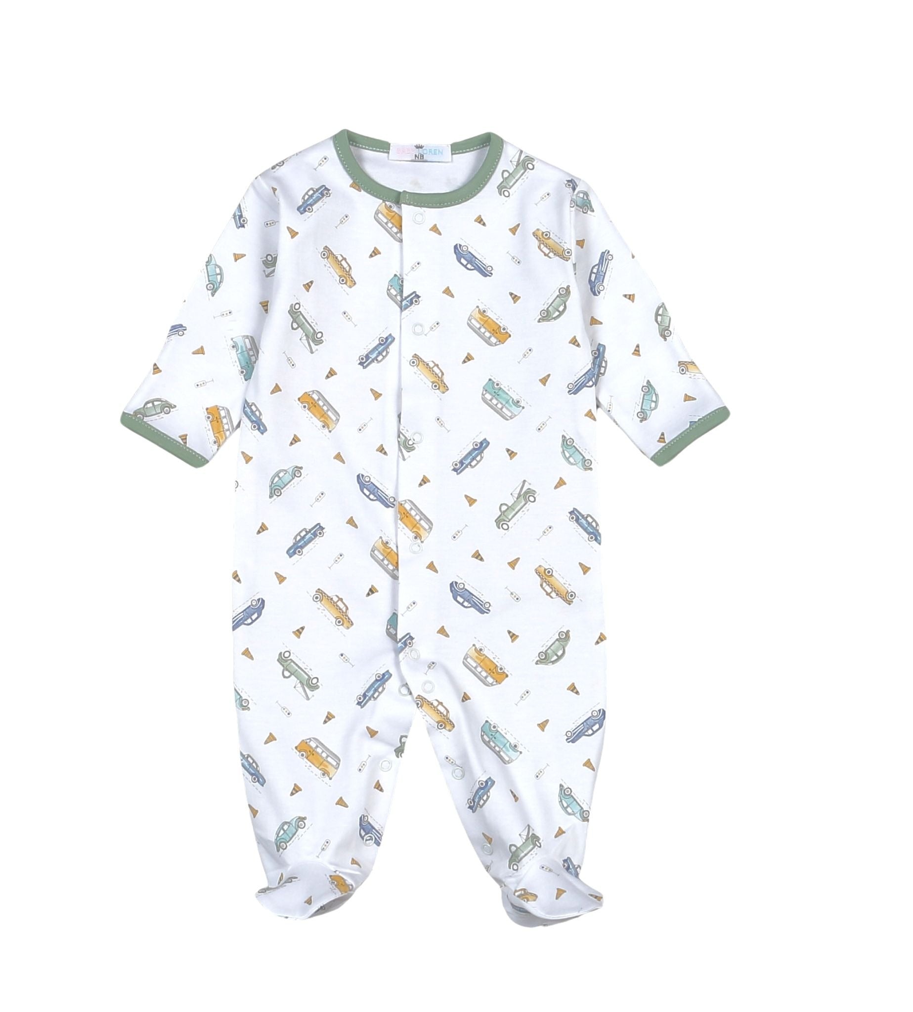 Baby Loren Vintage Cars Pima Snaps Footie VTC-014 5207