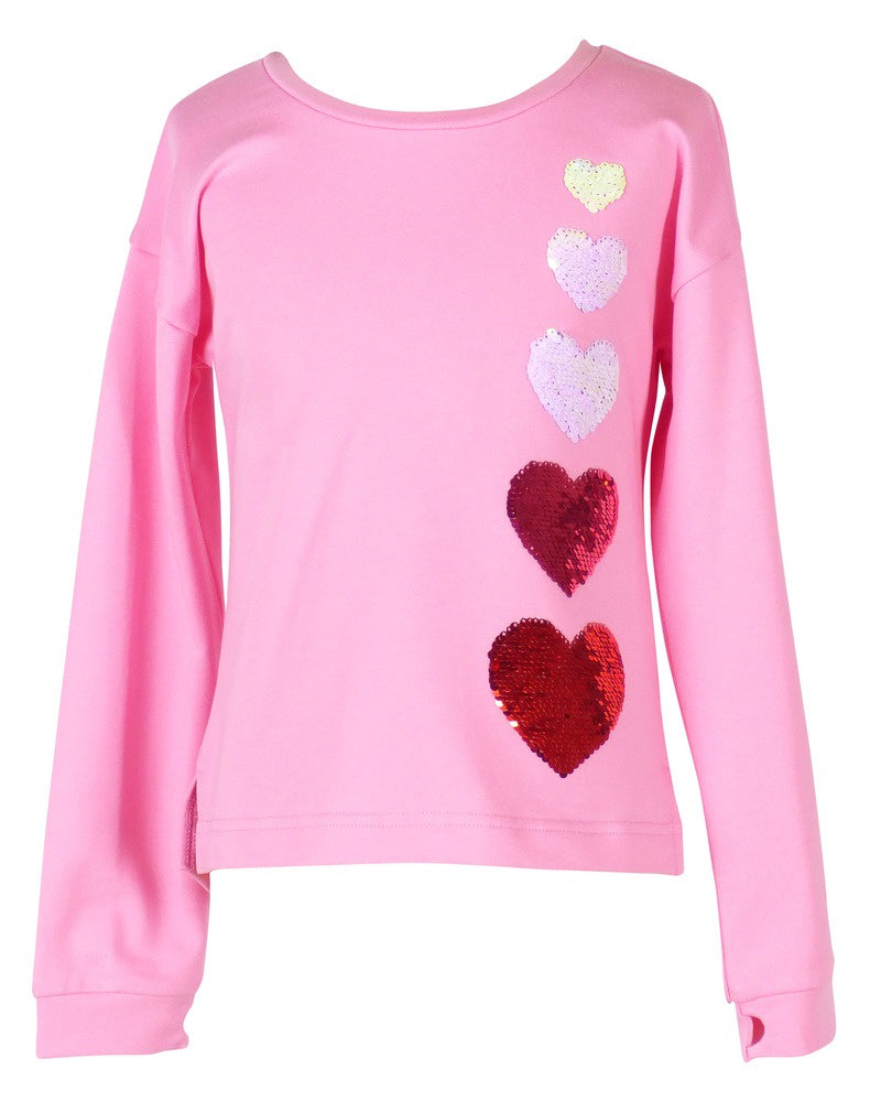 The Yellow Lamb Tabby Top Pink W/Hombre Hearts 5207