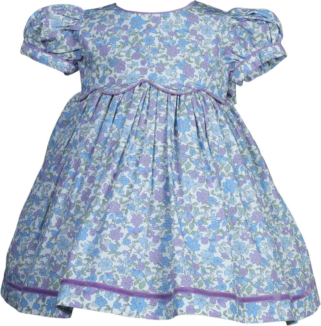 Cotton Kids Purple Floral Scallop Empire Dress CK 5125 5207