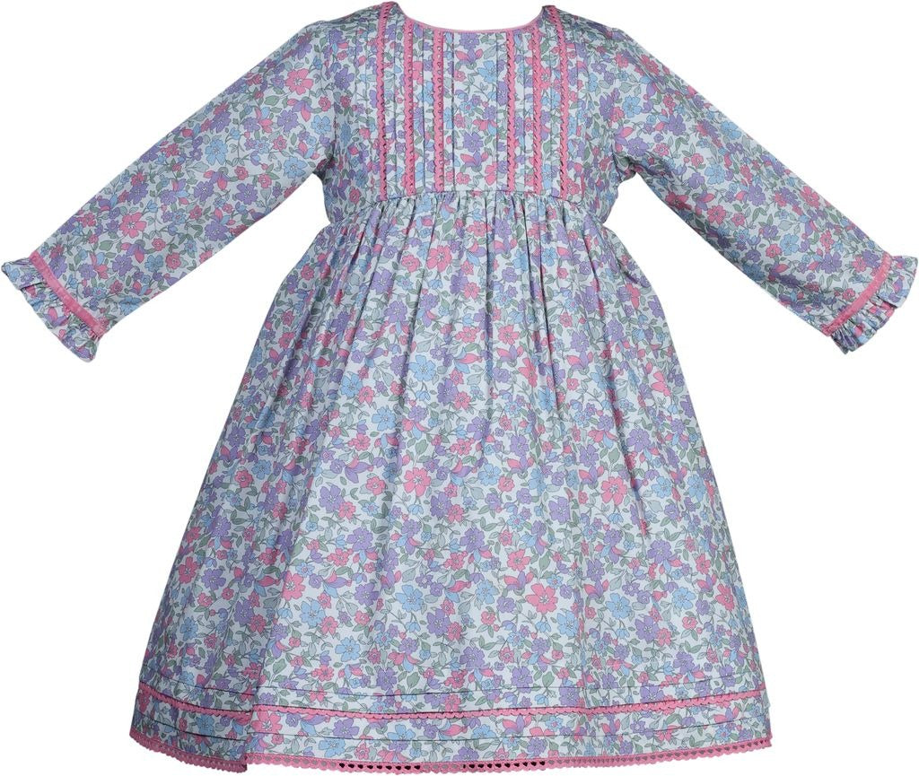 Cotton Kids Pink Floral Pintucks Lace Dress CK 5122 5207