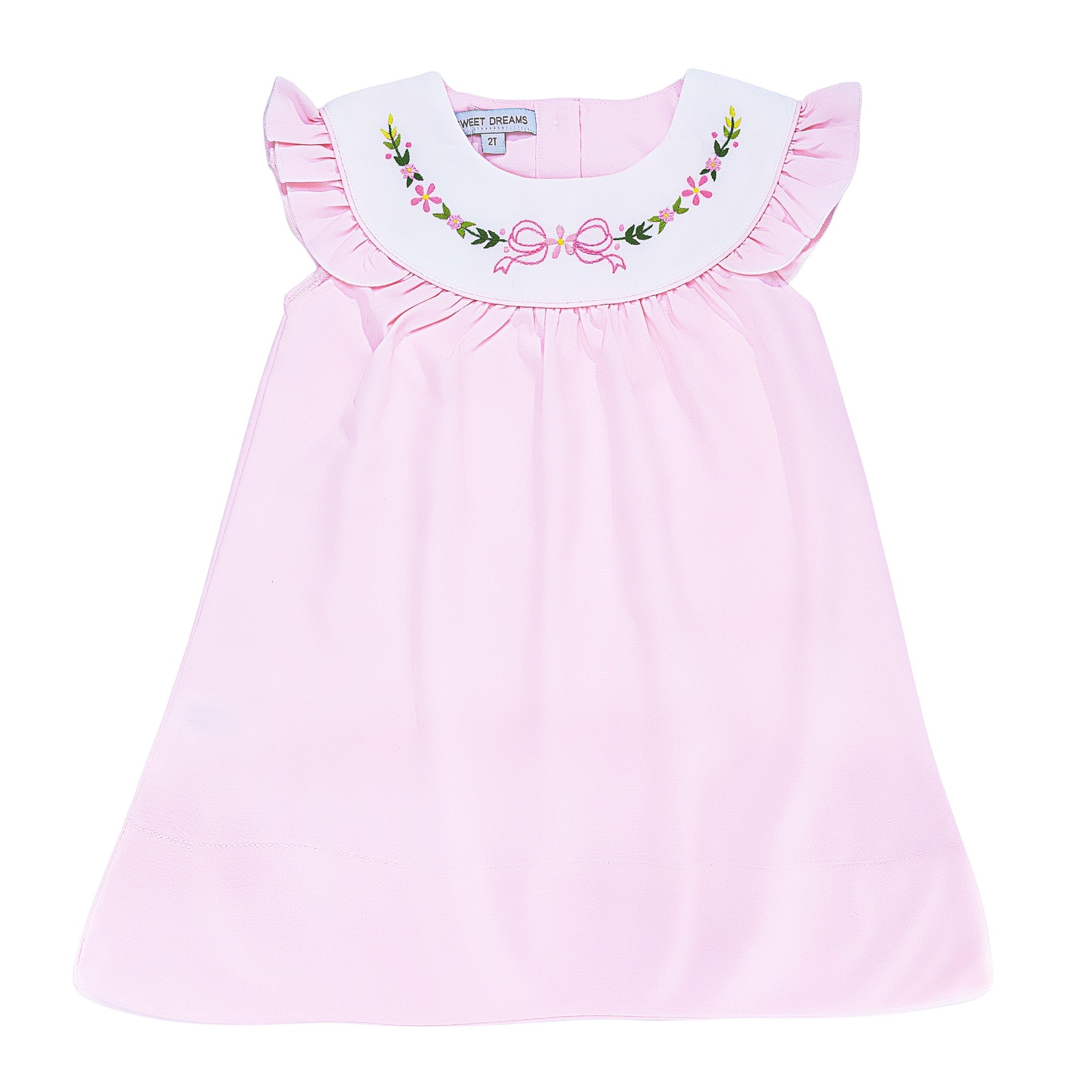 Sweet Dreams PINK Emb Bow and Floral Dress TT1298 5202