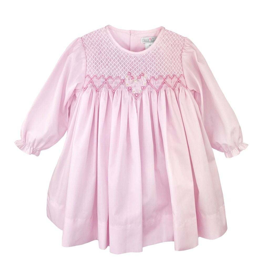 Petit Ami Dress/Bloomer Fully Smocked Floral Emb Heart 1247/2347/3347 5209