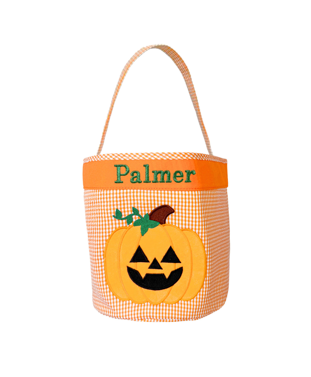 Bits & Bows Orange Gingham Pumpkin Tote 5209