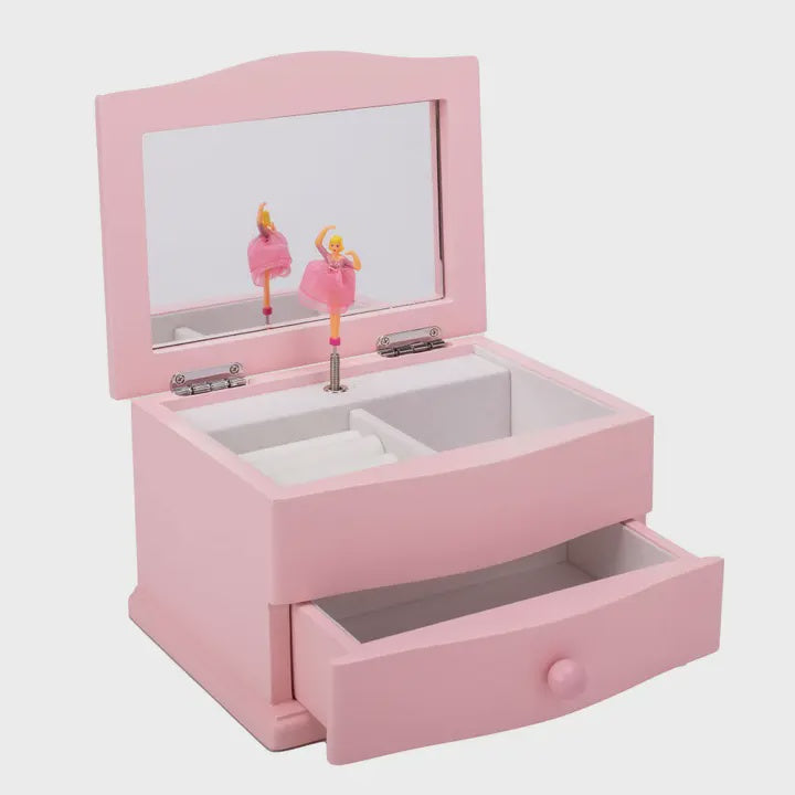 Magnolia Pink w/Ballerina  7.5 X 5.8  Musical Jewelry Box