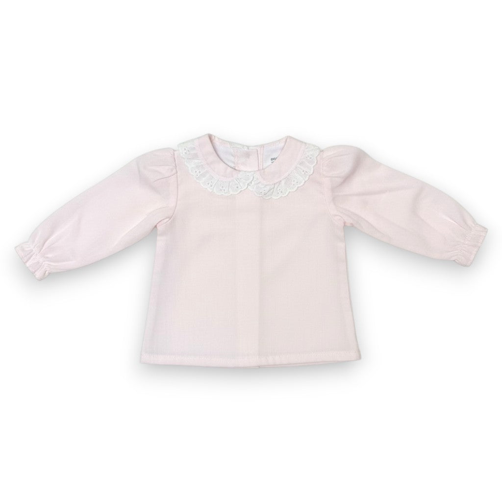 Zuccini Ally Blouse Lace Ribbon Collar