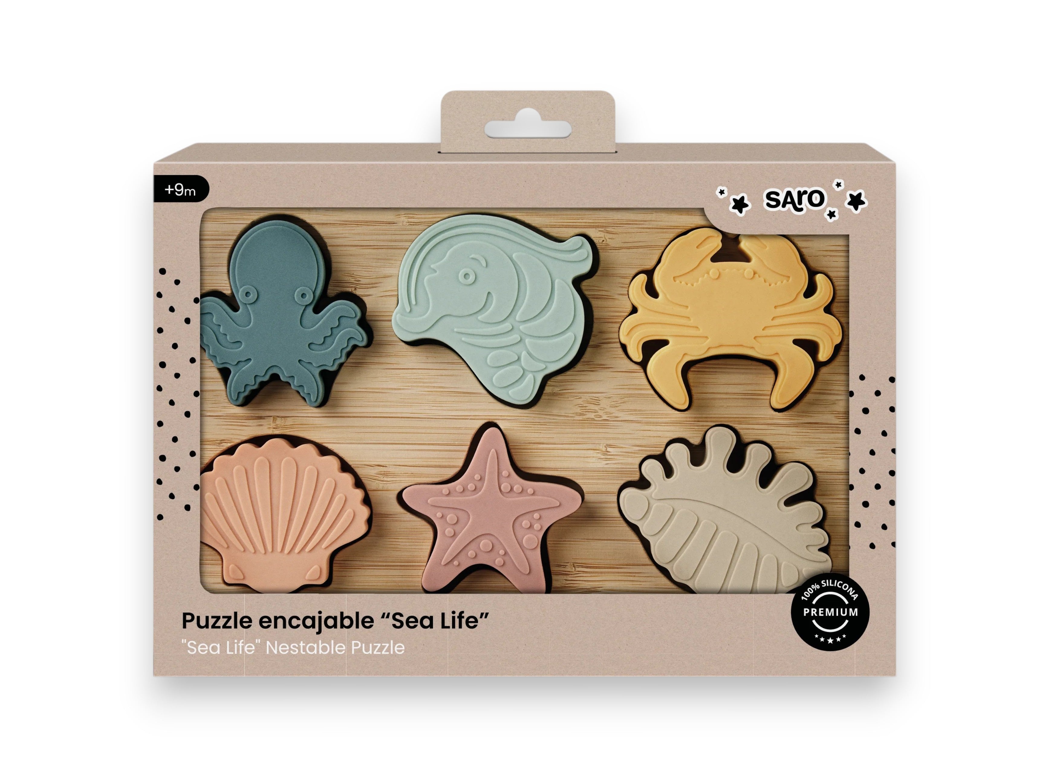 Kalencom wood/silicone Sea life puzzle