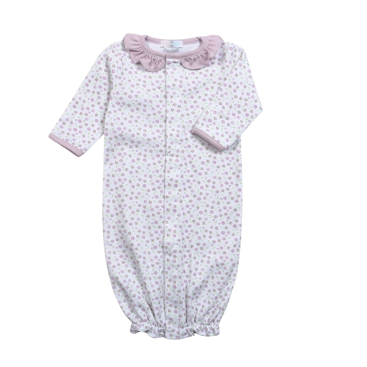 Baby Loren Lyn Purple Floral Pima Converter Gown LYN-211 5107