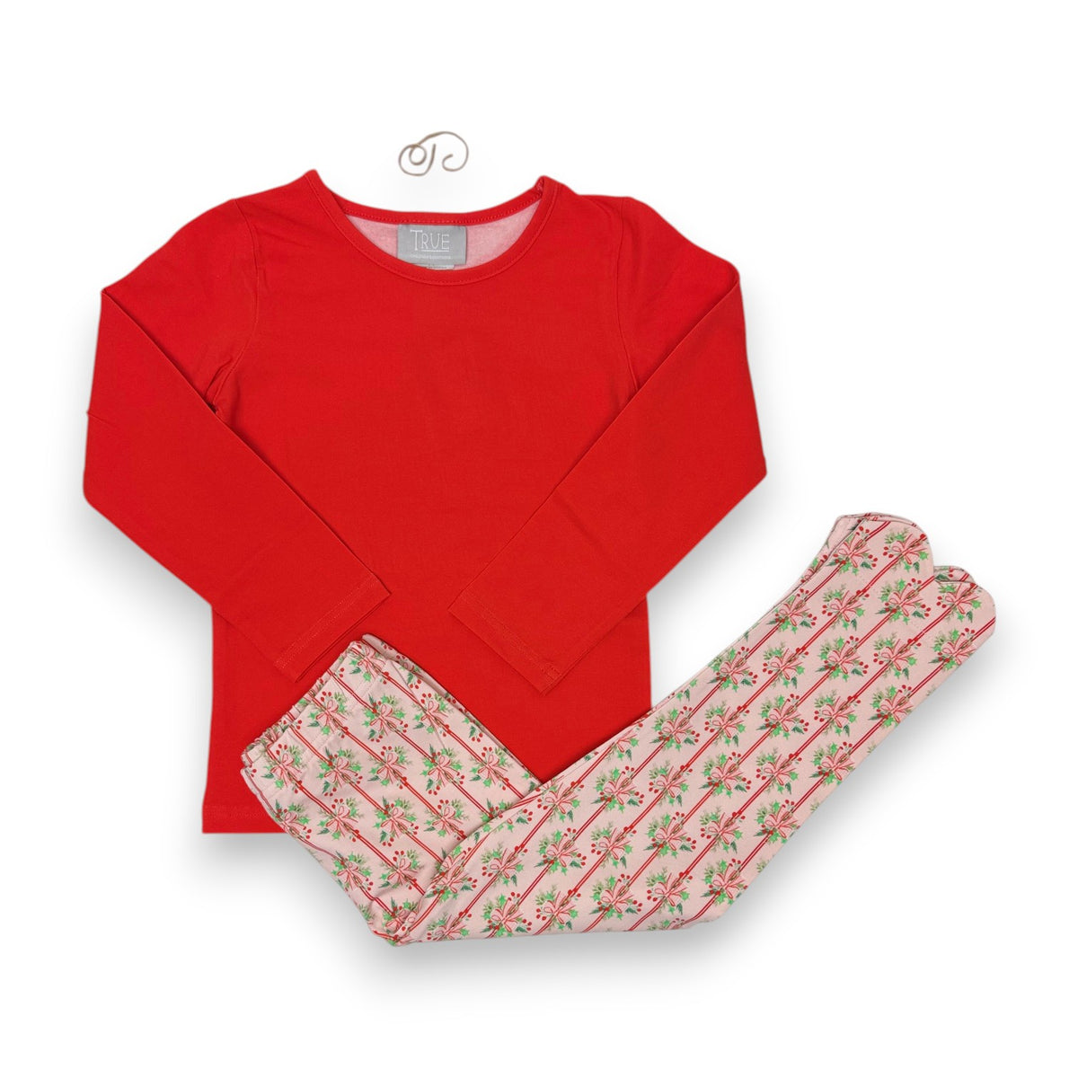 True Red Swing Top/Christmas Bow Legging Set 2043 5310