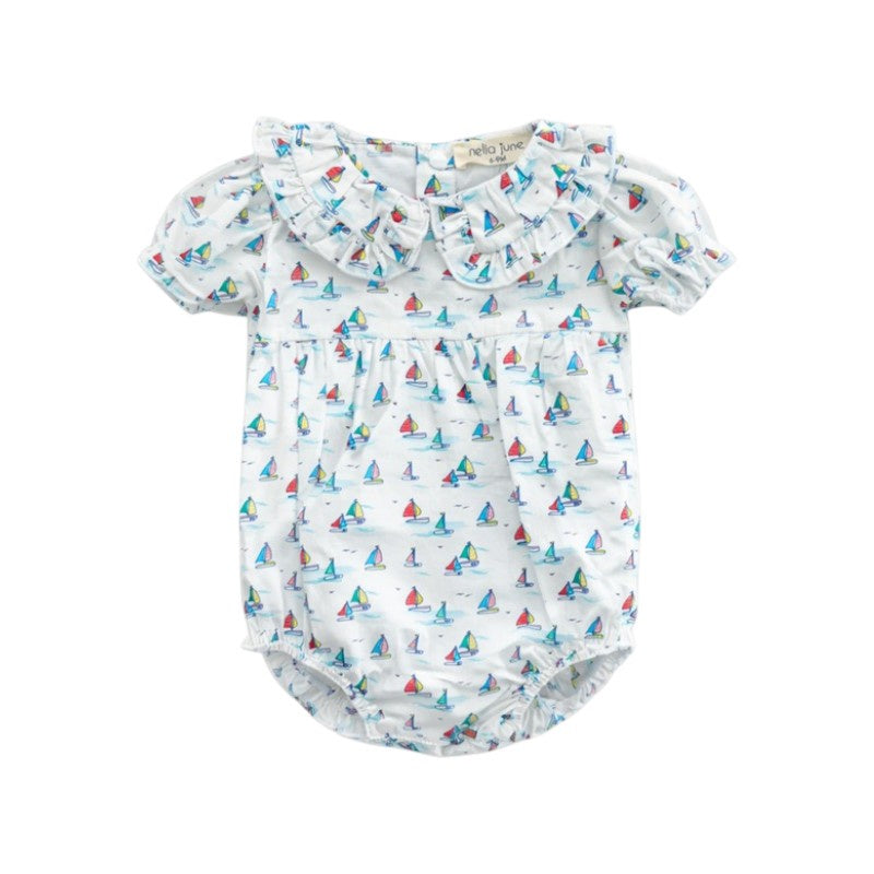 Nella June Sailboats Ruffle Trim Bubble 2602SAI 5301